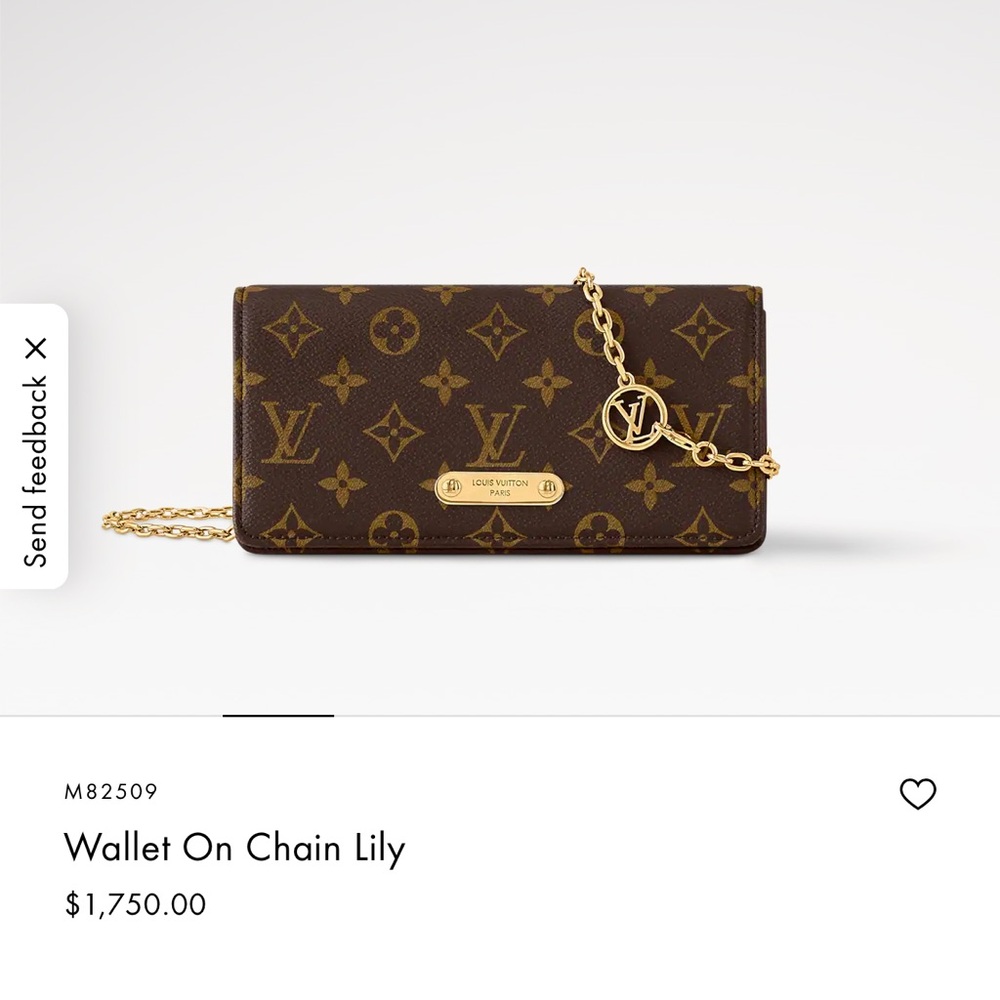 Louis Vuitton Monogram Lily Wallet on Chain